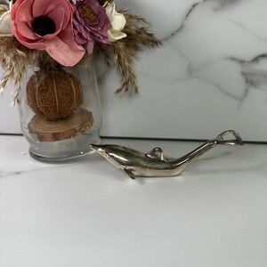 Vintage Silver Dolphin Bottle Opener Barware Kitchen Tool Nautical‎ Beach Decor